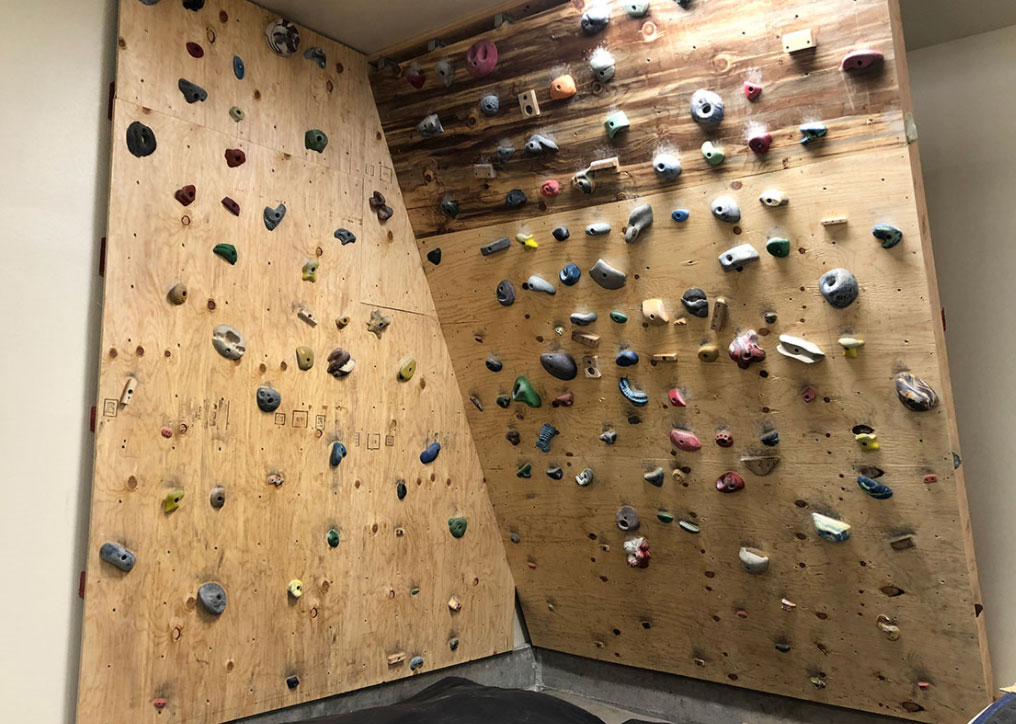 image of two panel home climbing wall
