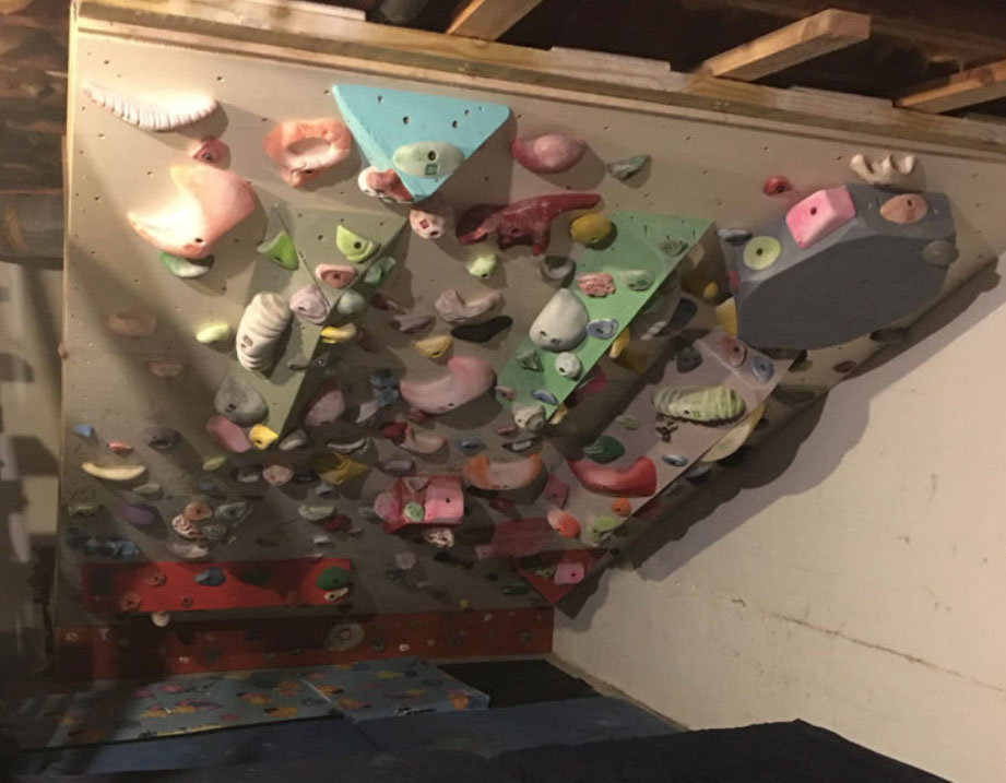 basement home climbing wall