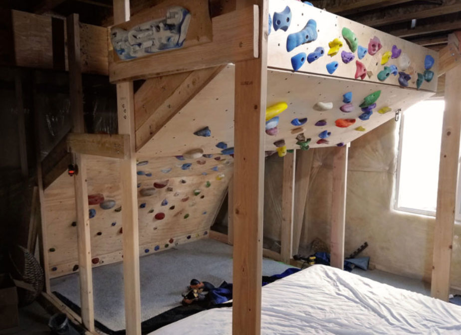 garage home climbing wall